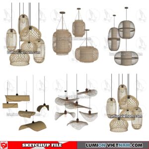 230508. Bamboo Lamp Sketchup Models