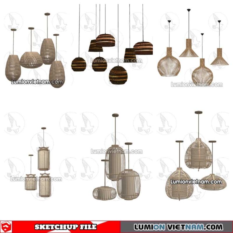 230508. Bamboo Lamp Sketchup Models