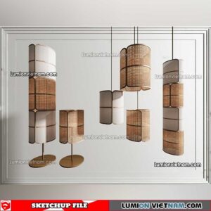 230508. Bamboo Lamp Sketchup Models