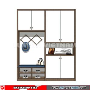 230530. Shoe Cabinet Combination Sketchup 3D Models