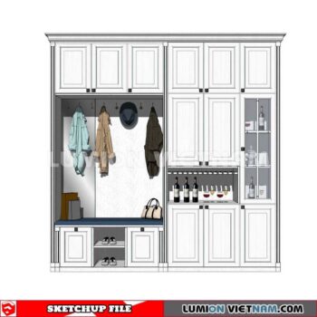 230530. Shoe Cabinet Combination Sketchup 3D Models