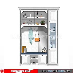 230530. Shoe Cabinet Combination Sketchup 3D Models