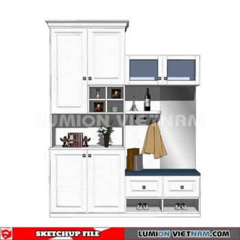 230530. Shoe Cabinet Combination Sketchup 3D Models