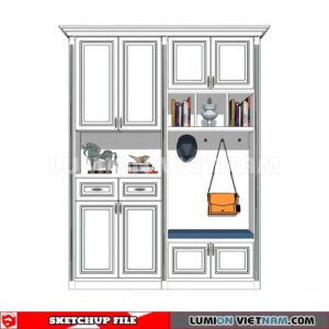 230530. Shoe Cabinet Combination Sketchup 3D Models