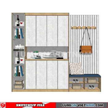 230530. Shoe Cabinet Combination Sketchup 3D Models