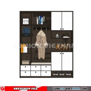 230530. Shoe Cabinet Combination Sketchup 3D Models