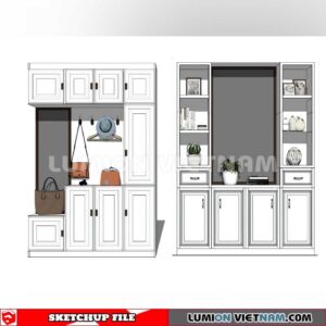 230530. Shoe Cabinet Combination Sketchup 3D Models