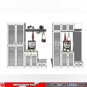 230530. Shoe Cabinet Combination Sketchup 3D Models