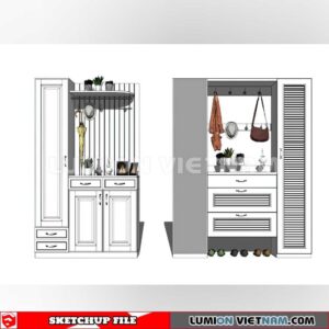 230530. Shoe Cabinet Combination Sketchup 3D Models
