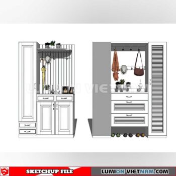 230530. Shoe Cabinet Combination Sketchup 3D Models