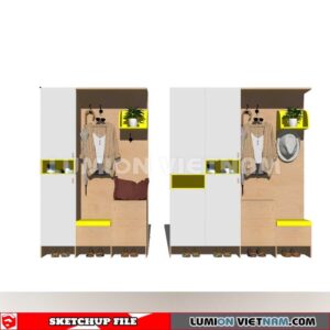 230530. Shoe Cabinet Combination Sketchup 3D Models