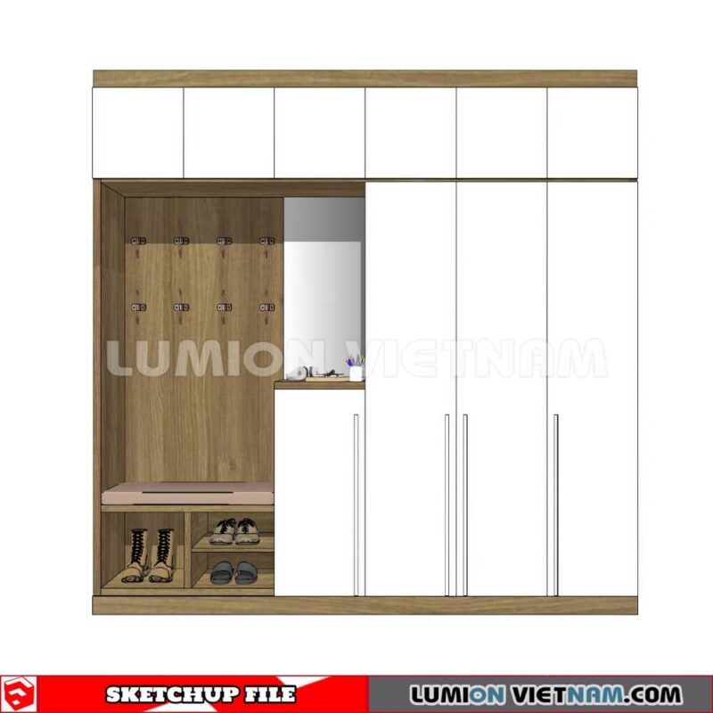 230530. Shoe Cabinet Combination Sketchup 3D Models