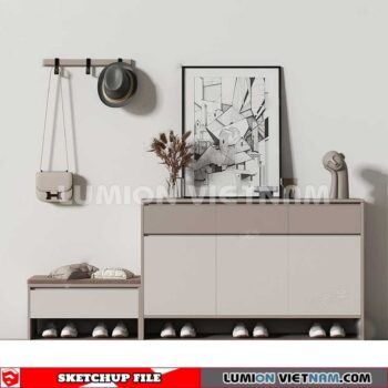 230530. Shoe Cabinet Combination Sketchup 3D Models