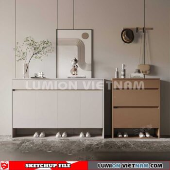 230530. Shoe Cabinet Combination Sketchup 3D Models