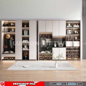 230530. Shoe Cabinet Combination Sketchup 3D Models