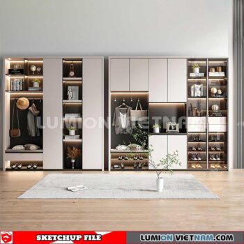 230530. Shoe Cabinet Combination Sketchup 3D Models