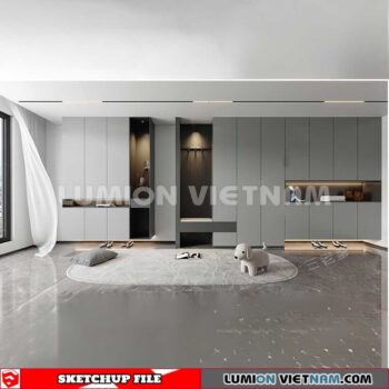 230530. Shoe Cabinet Combination Sketchup 3D Models