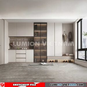 230530. Shoe Cabinet Combination Sketchup 3D Models