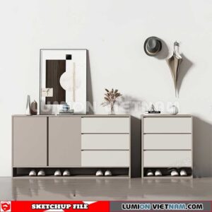 230530. Shoe Cabinet Combination Sketchup 3D Models