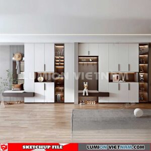 230530. Shoe Cabinet Combination Sketchup 3D Models