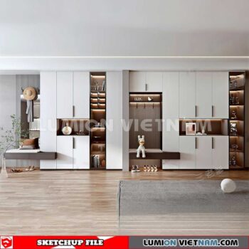 230530. Shoe Cabinet Combination Sketchup 3D Models