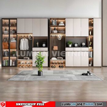 230530. Shoe Cabinet Combination Sketchup 3D Models