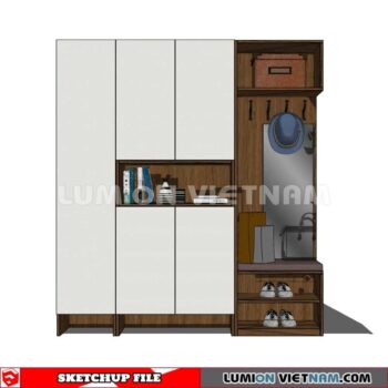 230530. Shoe Cabinet Combination Sketchup 3D Models