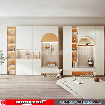 230530. Shoe Cabinet Combination Sketchup 3D Models