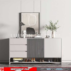 230530. Shoe Cabinet Combination Sketchup 3D Models