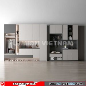 230530. Shoe Cabinet Combination Sketchup 3D Models