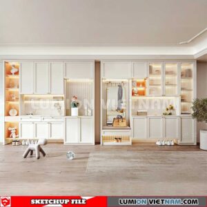 230530. Shoe Cabinet Combination Sketchup 3D Models