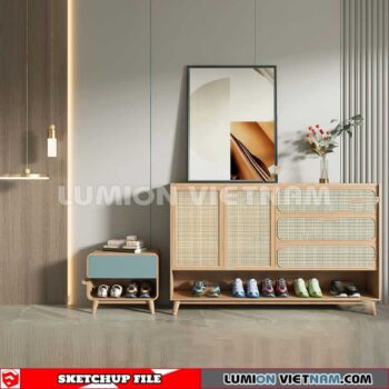 230530. Shoe Cabinet Combination Sketchup 3D Models