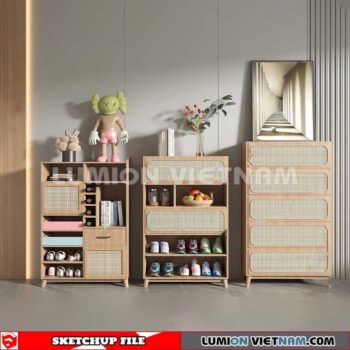 230530. Shoe Cabinet Combination Sketchup 3D Models