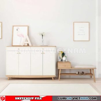 230530. Shoe Cabinet Combination Sketchup 3D Models