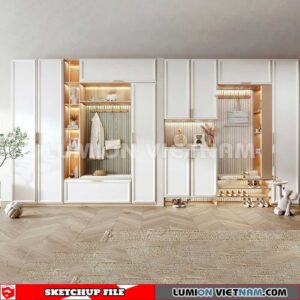230530. Shoe Cabinet Combination Sketchup 3D Models