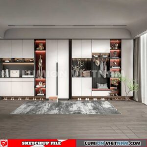 230530. Shoe Cabinet Combination Sketchup 3D Models