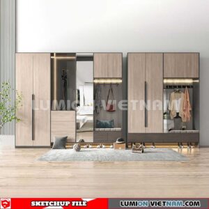 230530. Shoe Cabinet Combination Sketchup 3D Models