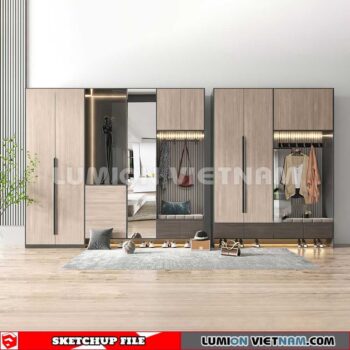 230530. Shoe Cabinet Combination Sketchup 3D Models