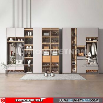 230530. Shoe Cabinet Combination Sketchup 3D Models