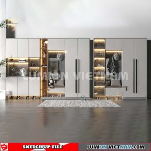 230530. Shoe Cabinet Combination Sketchup 3D Models