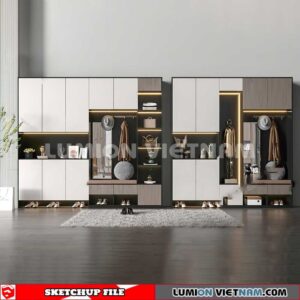 230530. Shoe Cabinet Combination Sketchup 3D Models