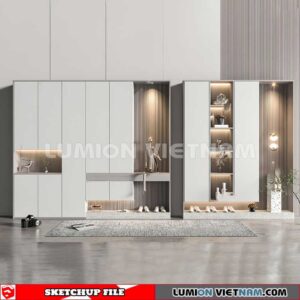 230530. Shoe Cabinet Combination Sketchup 3D Models