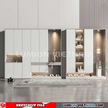 230530. Shoe Cabinet Combination Sketchup 3D Models