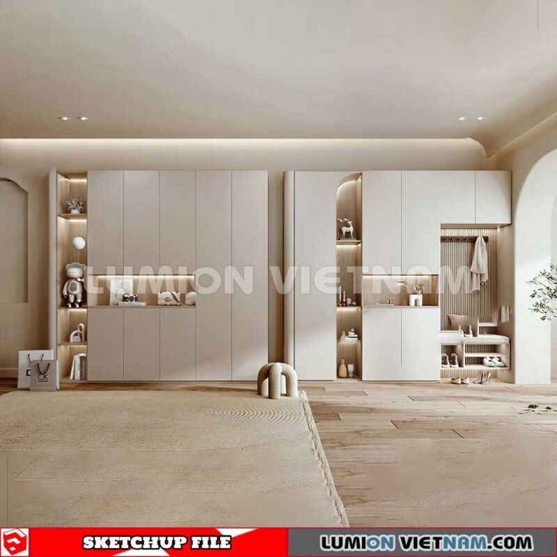 230530. Shoe Cabinet Combination Sketchup 3D Models