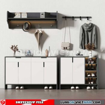 230530. Shoe Cabinet Combination Sketchup 3D Models