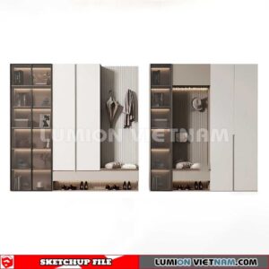 230530. Shoe Cabinet Combination Sketchup 3D Models