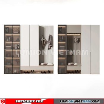 230530. Shoe Cabinet Combination Sketchup 3D Models