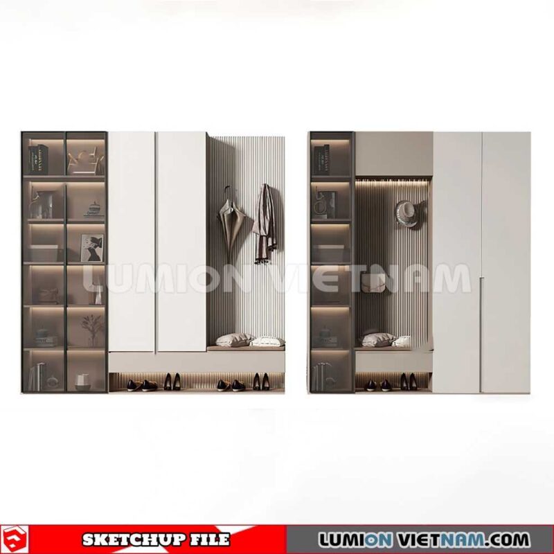 230530. Shoe Cabinet Combination Sketchup 3D Models