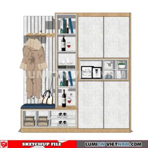 230530. Shoe Cabinet Combination Sketchup 3D Models