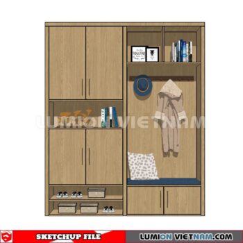 230530. Shoe Cabinet Combination Sketchup 3D Models